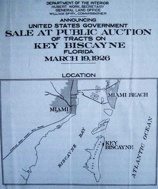 Key Biscayne Public Land Auction 1926