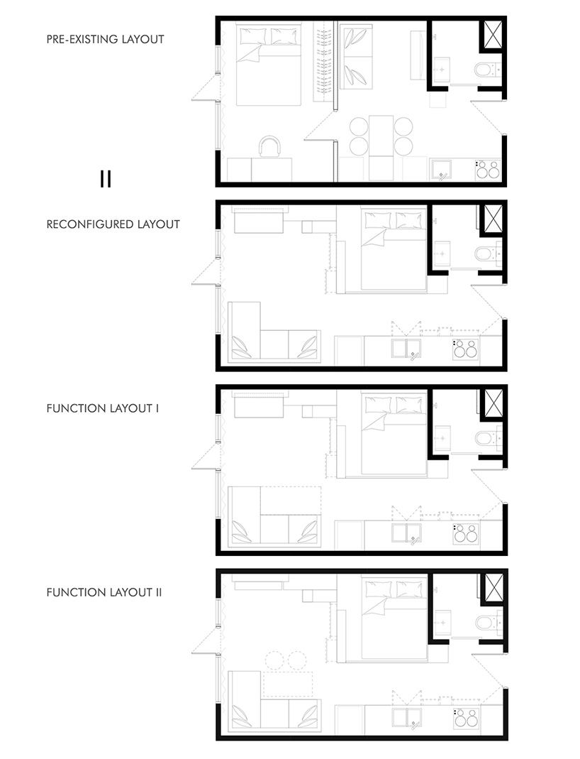 A Loft Bed With Storage Underneath Makes This Small Micro Apartment More Liveable 11